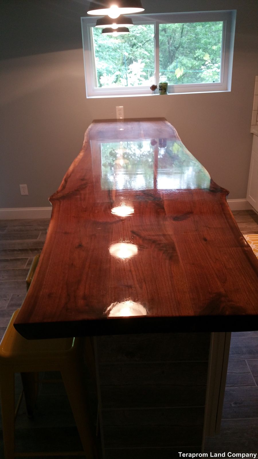 Hand Crafted Custom 11 Foot Long Live Edge Walnut Bar Top by Teraprom ...