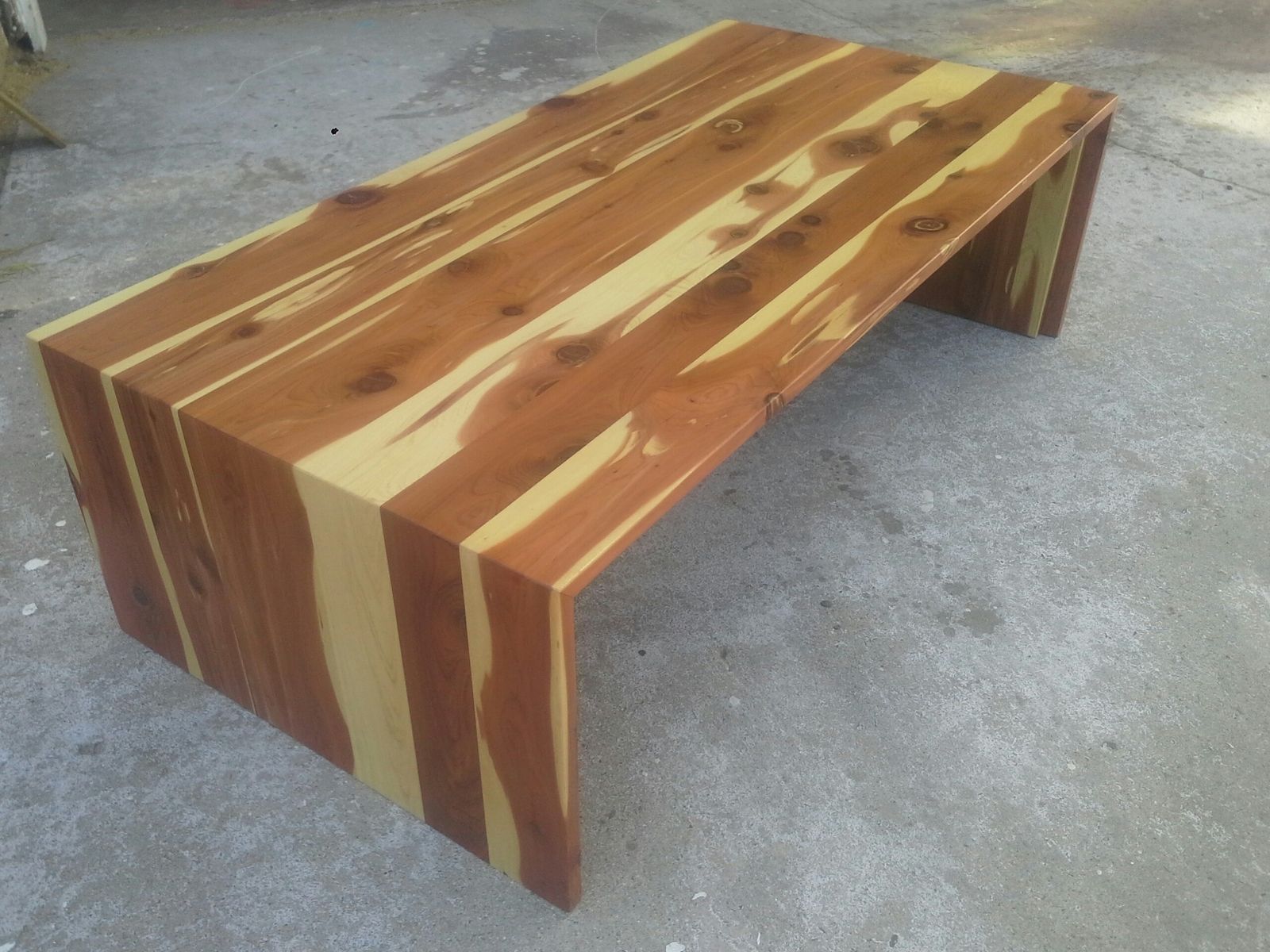 Hand Crafted Cedar Waterfall Coffee Table by TPT CAL