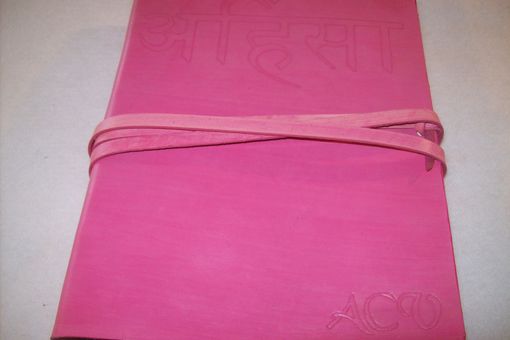 Custom Made Leather Journal W/ Sanskrit Writing On Cover