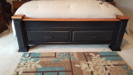 Custom Made Queen Storage Bed W/Cherry Accents