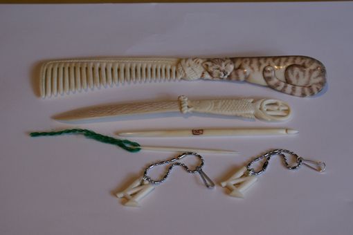 Custom Made Carved Bone Large Needle Sewing Or Crochet Custom Example