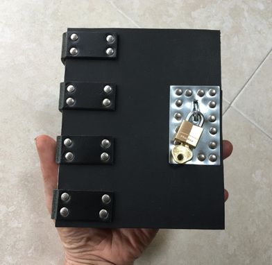 Custom Made Gothic Industrial Steampunk Lockable Black Leather Journal
