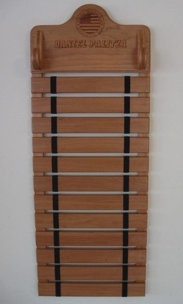 Custom Made Martial Arts Belt Display With Sword by Woodworking Plus