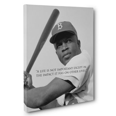Custom Made Jackie Robinson Motivation Quote Canvas Wall Art