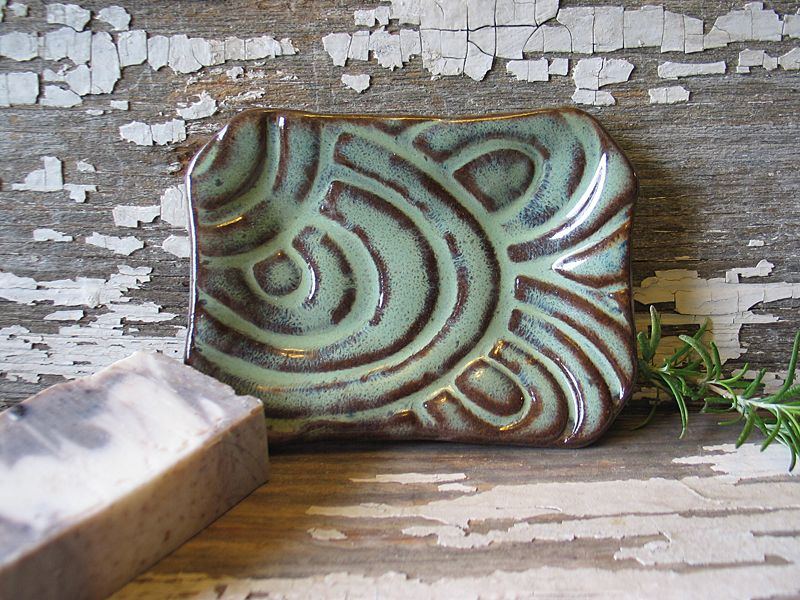 Hand Crafted Pottery Soap Dish Handmade Soap Dish Various Patterns