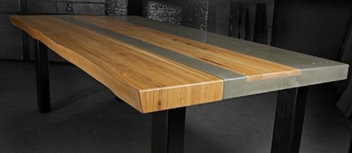 Custom Made Concrete Wood & Steel Dining Kitchen Table