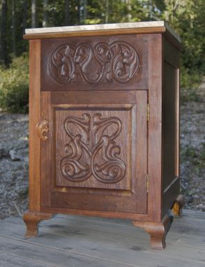 Custom Made Bathroom Vanity - Honduras Mahogany - Hand Carved