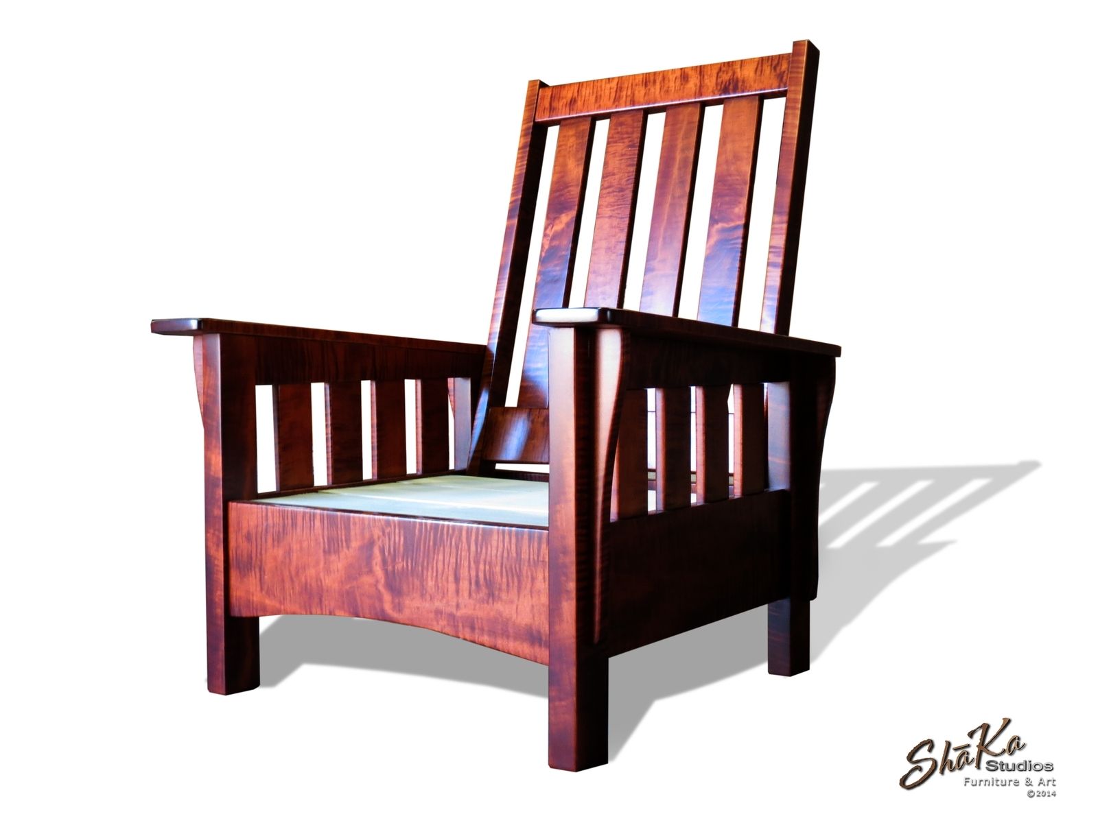 Hand Crafted Tiger Maple Executive Gun Cabinet And Den Chair by ShãKa ...