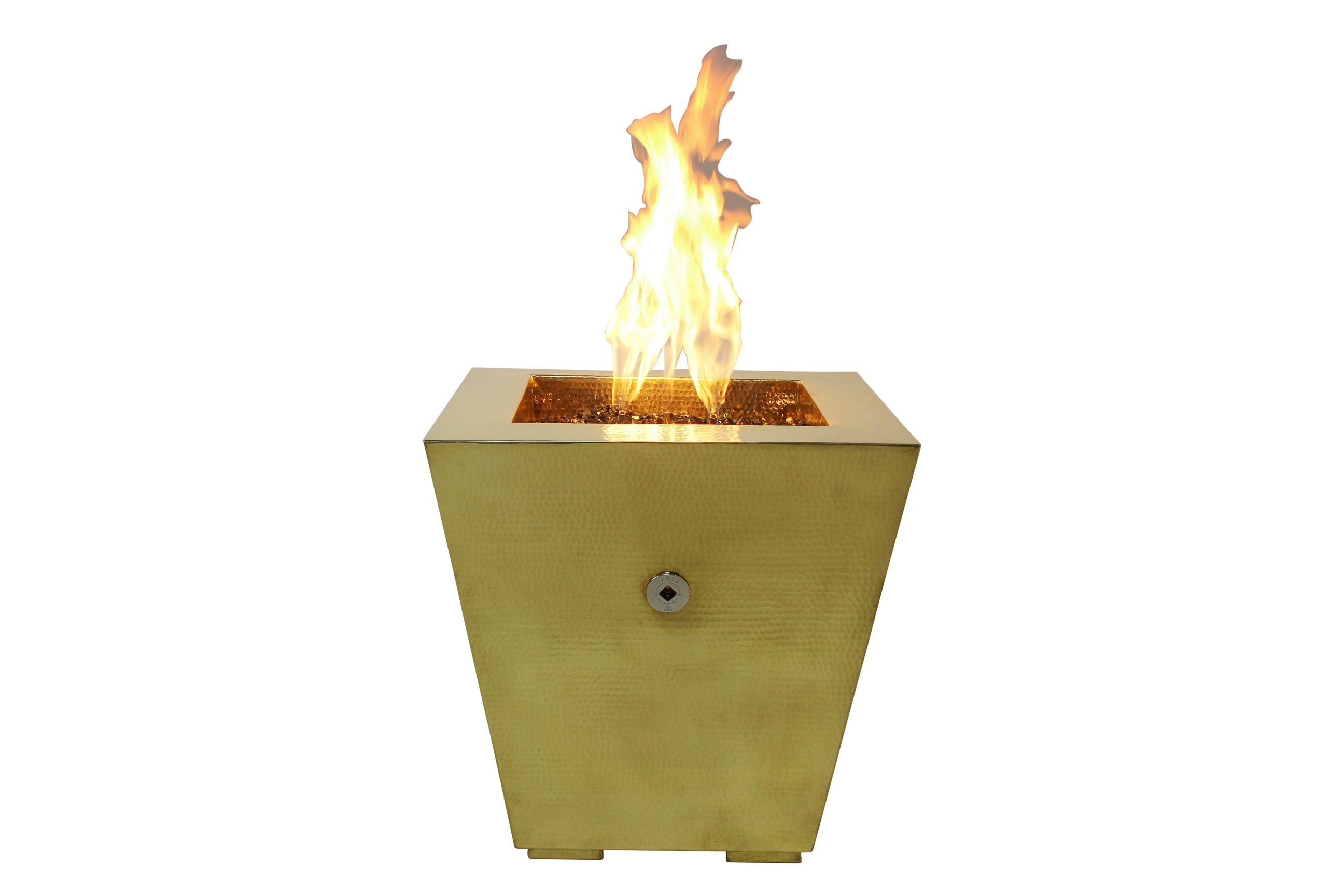 Buy A Hand Crafted Square Tapered Brass Fire Pit Customizable By