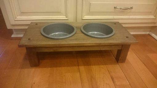 Custom Made Pet Dining Table Feeding Station With Bowls For Dog Or Cat