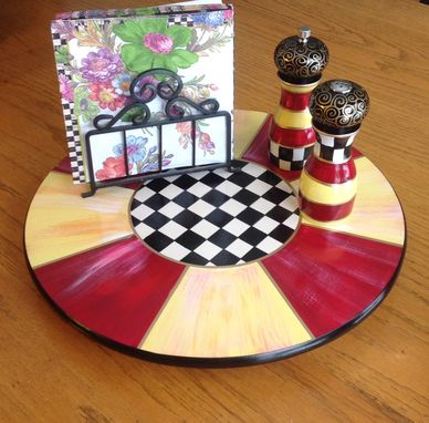 Custom Made Painted Lazy Susan // Painted Turntable // Whimsical Painted Lazy Susan
