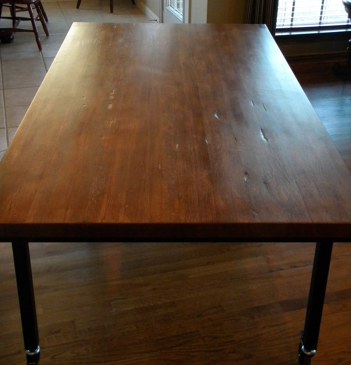 Custom Vintage Industrial Dining Table by North Texas Wood Works