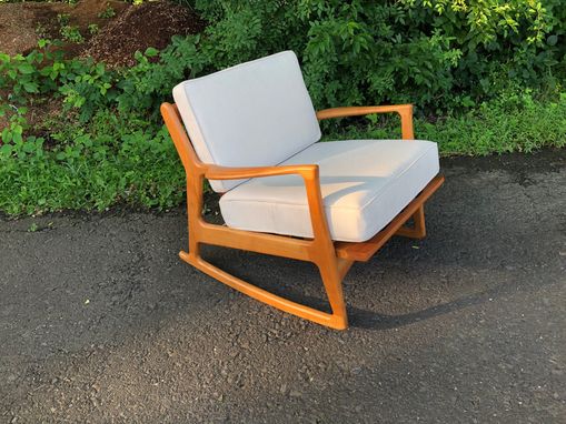 Custom Made Reproduction Selig Mid Century Modern Rocking Chair/Lounge Chair