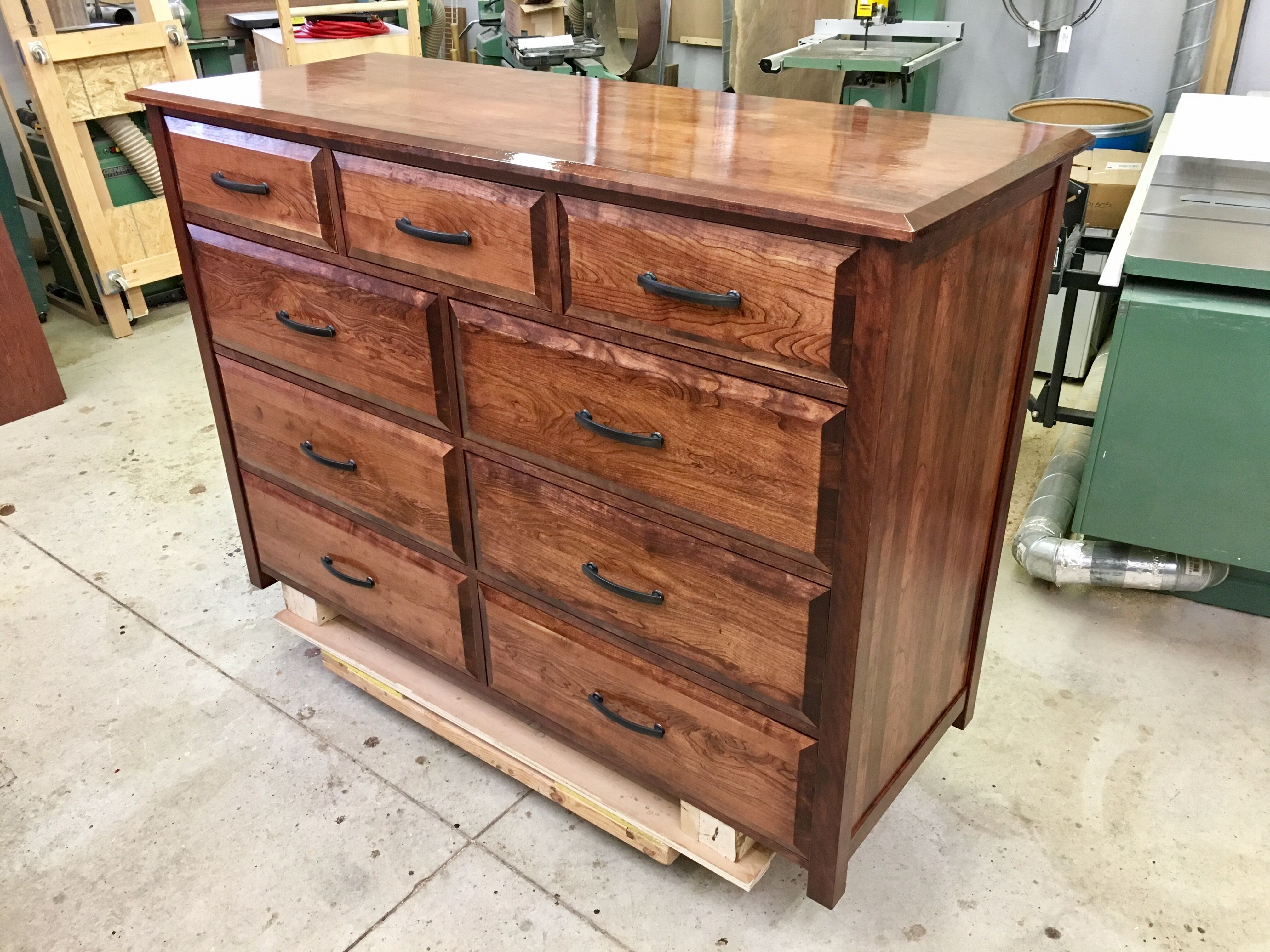 Handmade Cherry Dresser, Tall Chest, Night Stands, & Headboard by The