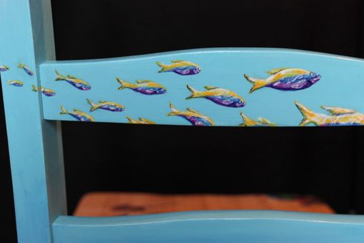 Custom Made Hand Painted Underwater Shipwreck Chair