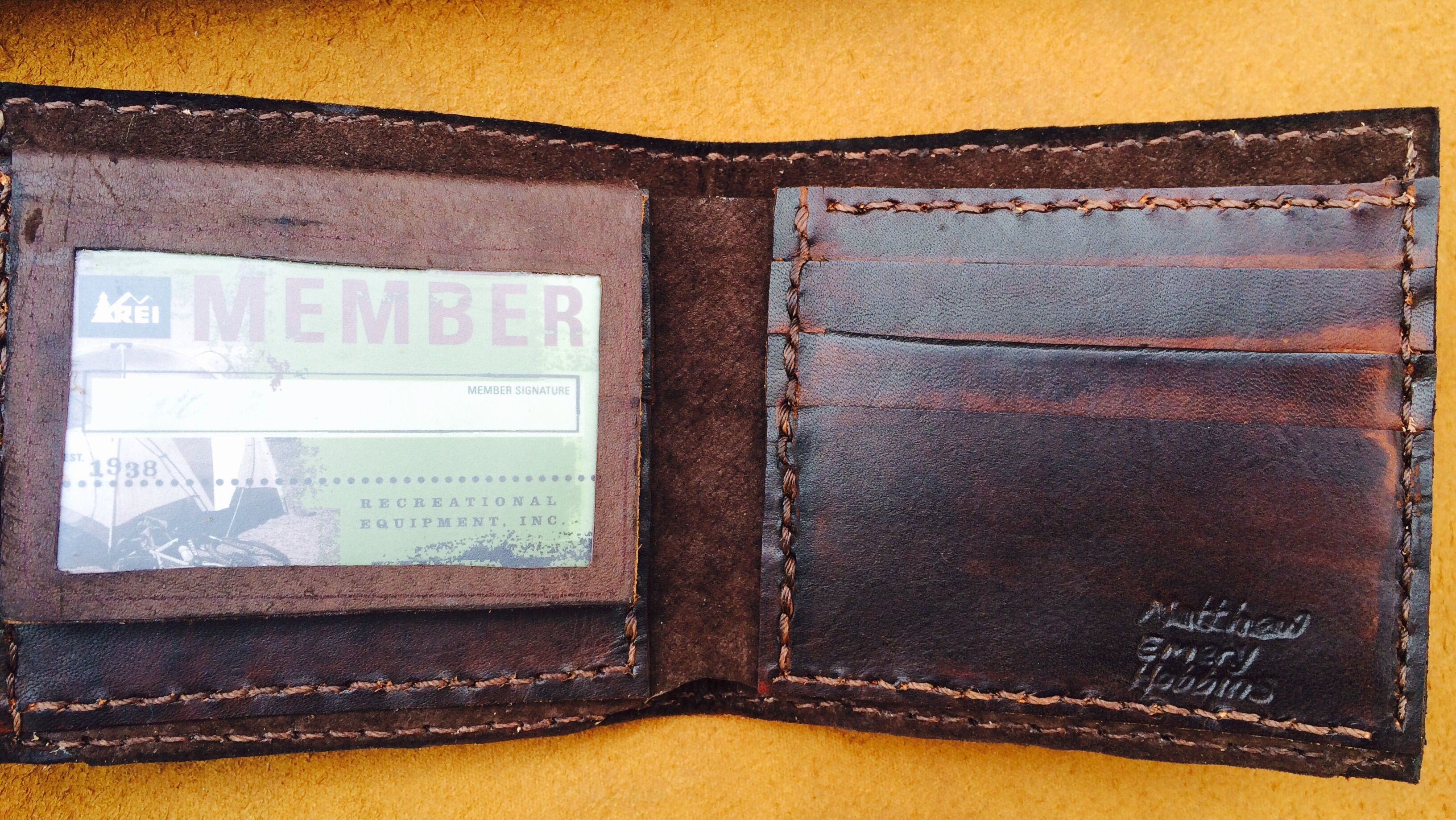 Buy Handmade Mens Custom Bifold Wallet With Id Flap, made to order from