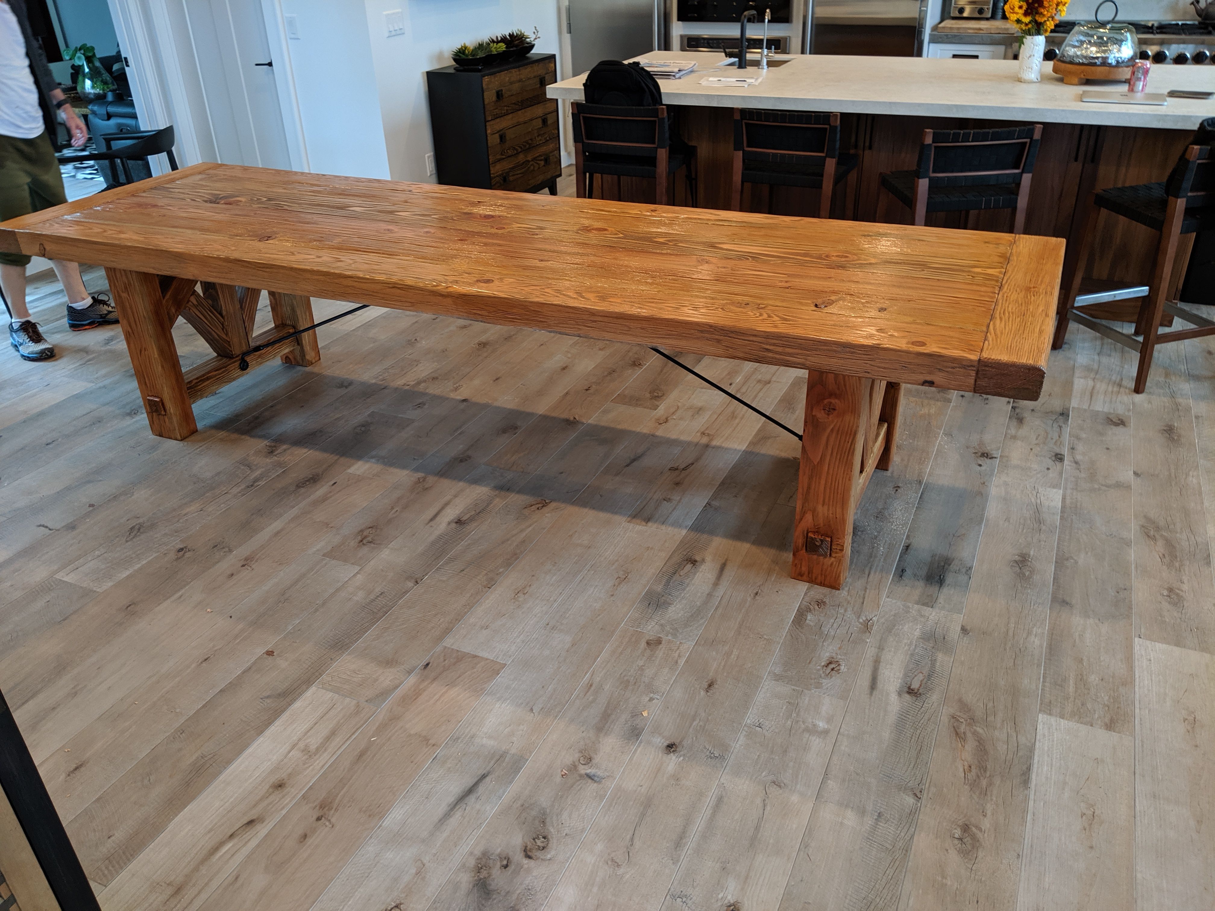 Hand Crafted Timber Frame Table by Family Sawmill Restorations and