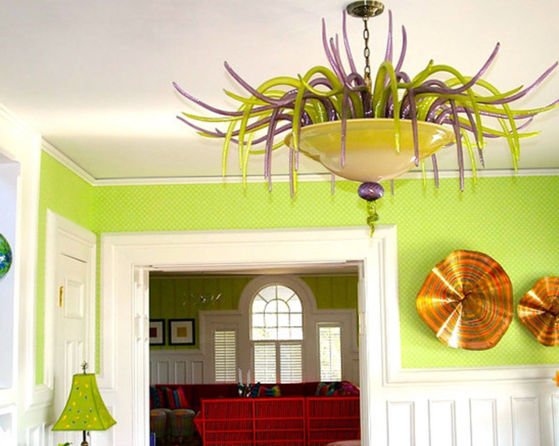 colorful dining room chandeliers