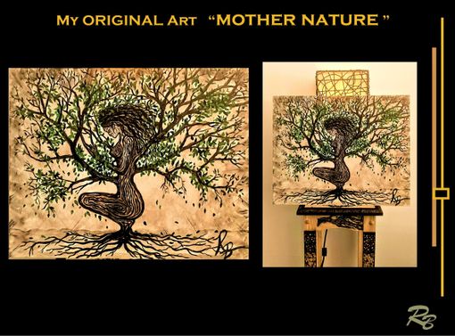 Custom Made Zen Art, Original Painting, Woman Of The Forest, Tree Art, Wife Gift, Mother, Daughter, Gift, Healer