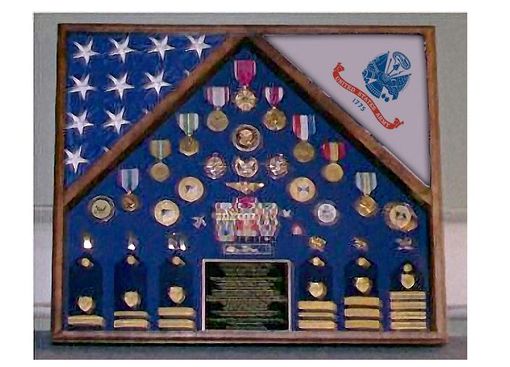 Custom Made Army 2 Flag Shadow Case, 2 Flag Army Flag Display Case