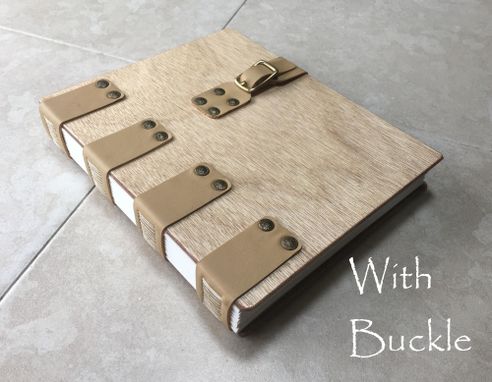 Custom Made An Elegant Journal Or Diary, In Warm Wood And Leather, Available With Or Without Buckle Closure