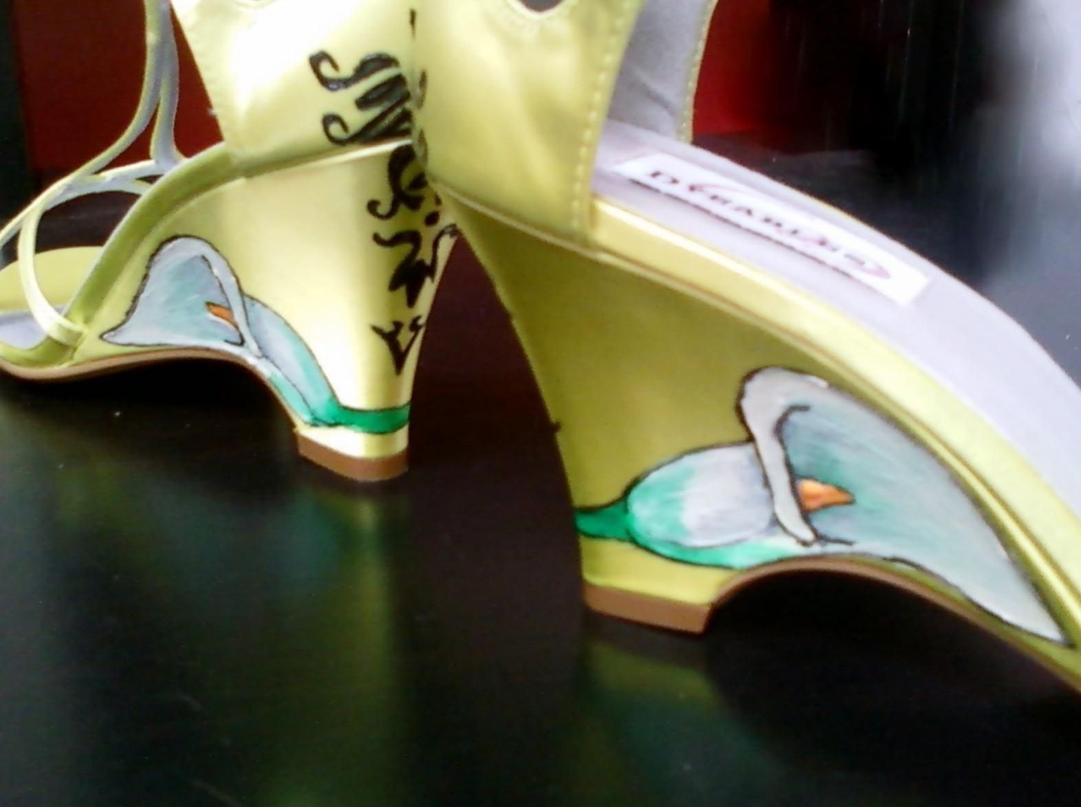 Custom Lime Green Damask Set Of Shoes And Purse by NoryfromBOCA