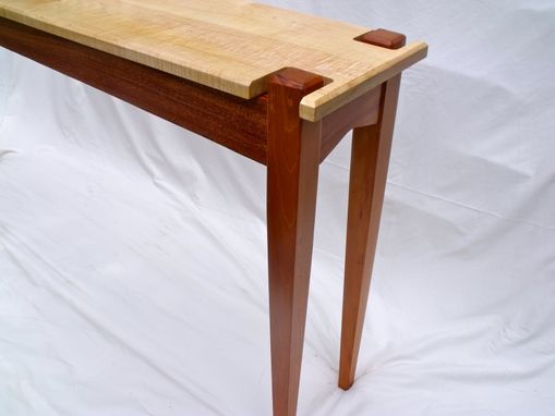 Custom Made Hall Table Of Mahogany And Maple