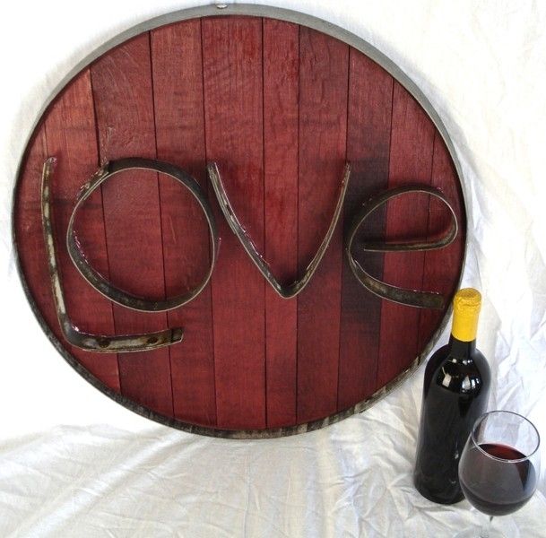 Buy Hand Made Barrel Head And Ring Art Love Authentic Wine Barrel