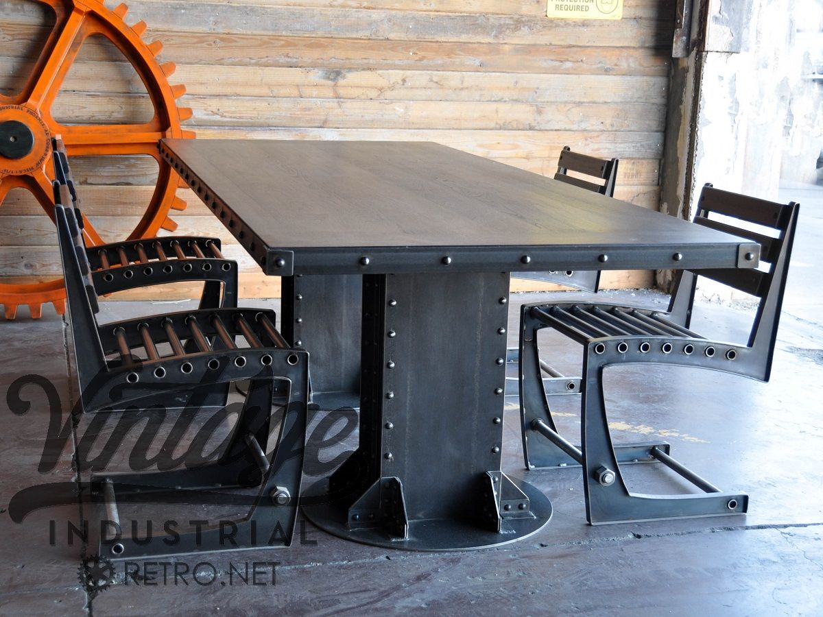 Handmade I Beam Dining Table By Vintage Industrial Llc