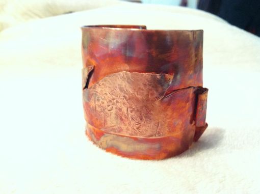Custom Made Hand Forged And Hammered Copper Cuff