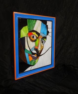 Custom Made Stained Glass Portrait Of Salvador Dali