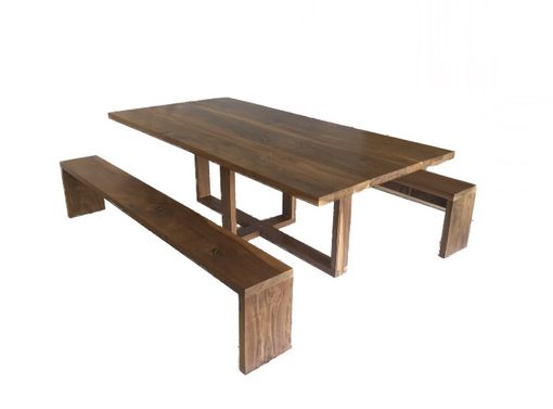 Custom Made Solid Walnut Handcrafted Modern, Contemporary Dining Table