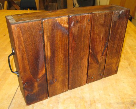 Custom Made Rustic Wooden Crate With Handles Made From Reclaimed Pallet Wood, Fruit Crate, Vegetable Crate