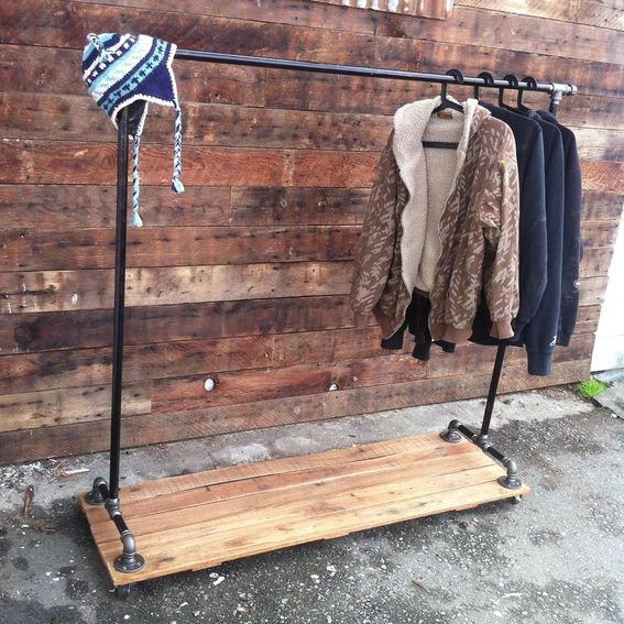Hand Crafted Industrial Cast Iron Pipe Clothing Rack by J&S Reclaimed ...