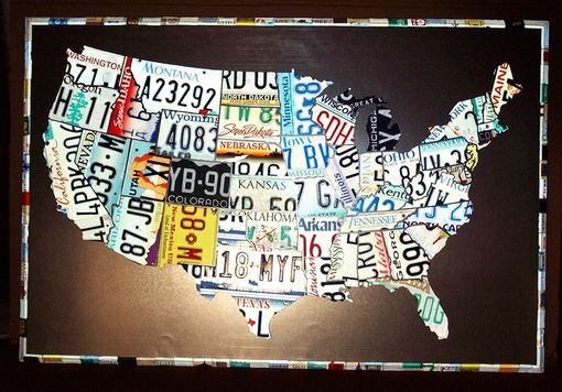 Custom Made License Plate Us Map