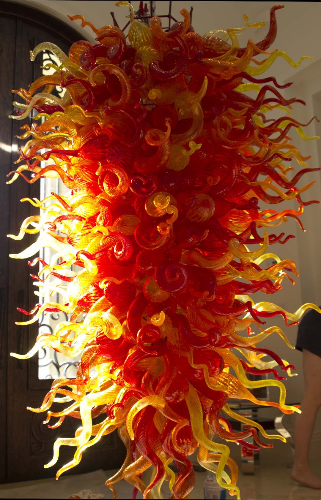 Hand Crafted 'Miami Sunrise' Hand Blown Glass Art Chandeliers