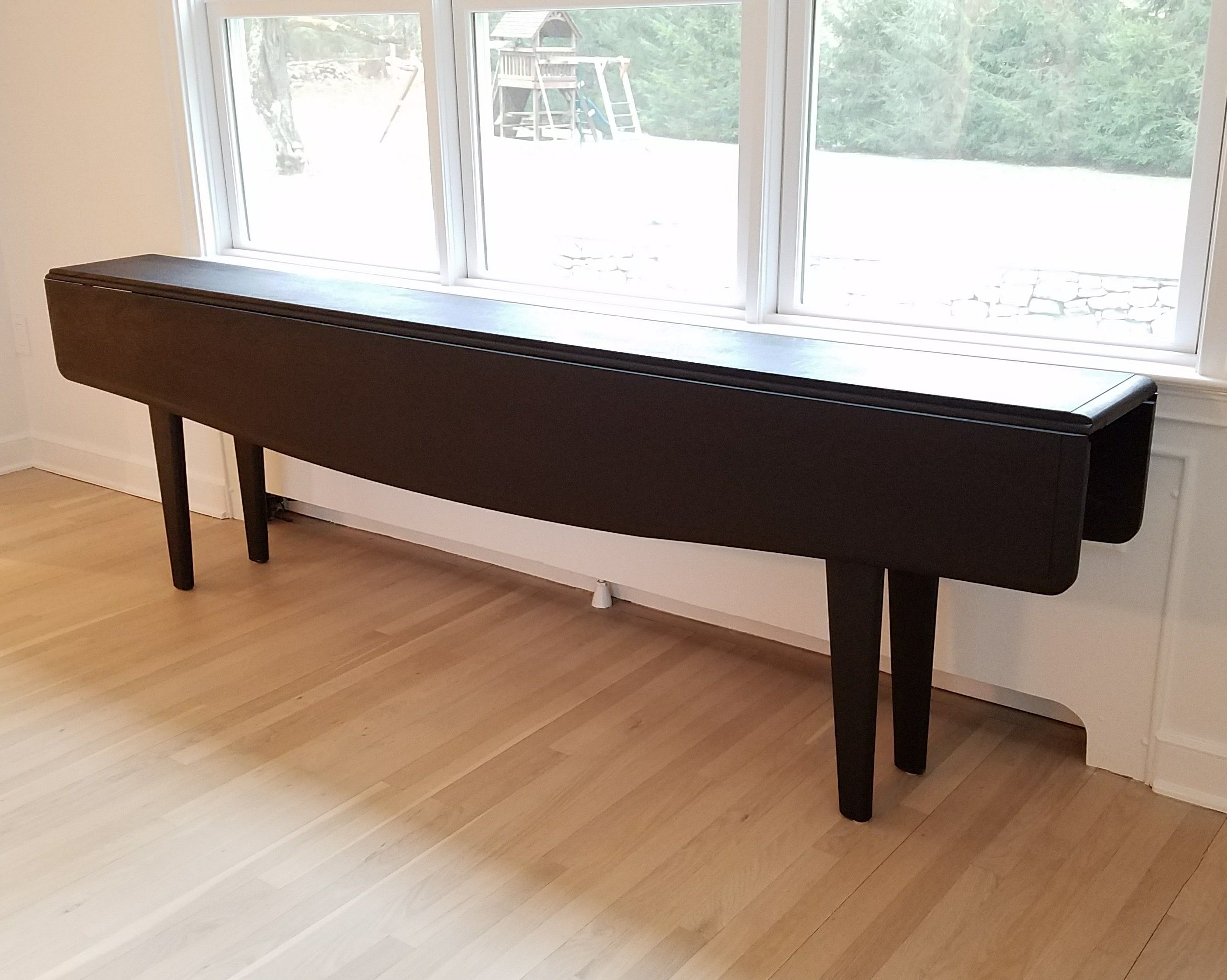 Custom Made Narrow Drop Leaf Console That Expands To A Full Size Dining Table By Queen Of All Mediums