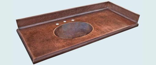 Custom Made Copper Countertop With Integral Sink & Backsplash
