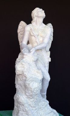 Custom Made St. Michael In Marble Fountain