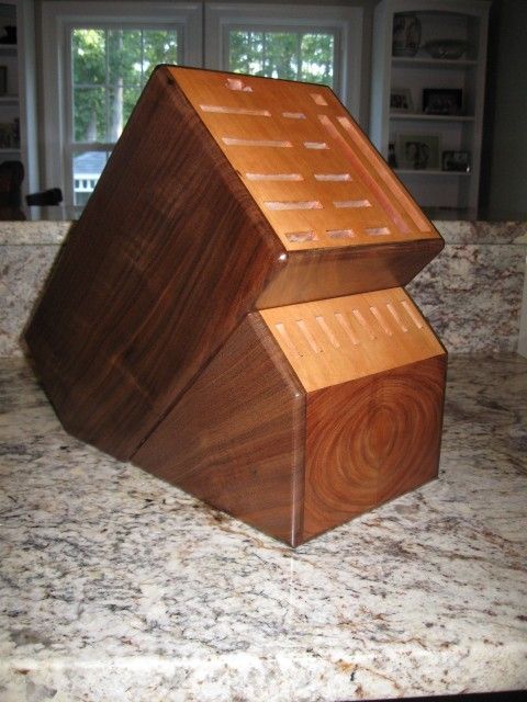 Hand Crafted Custom Knife Block by Woodworking Plus 