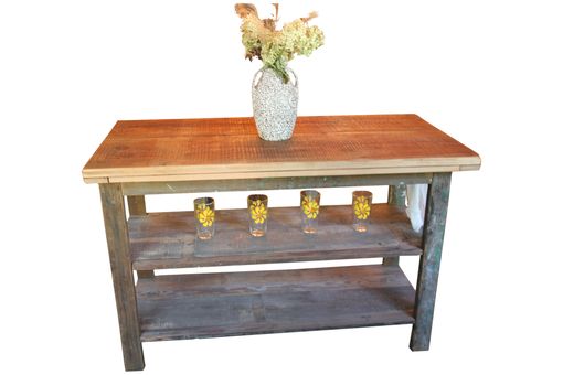 Custom Made Kitchen Island - Created From A Vintage Wooden Ladder