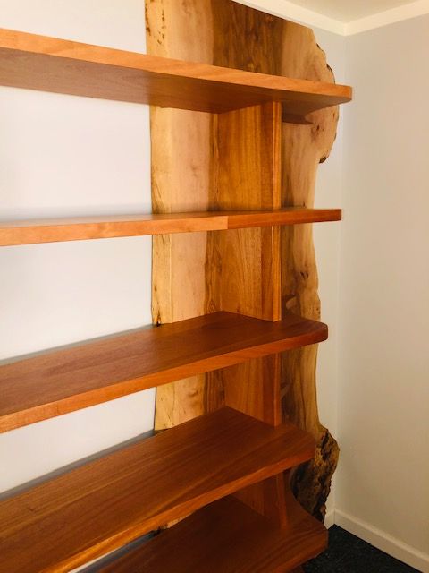 Wood 2024 slab bookshelf