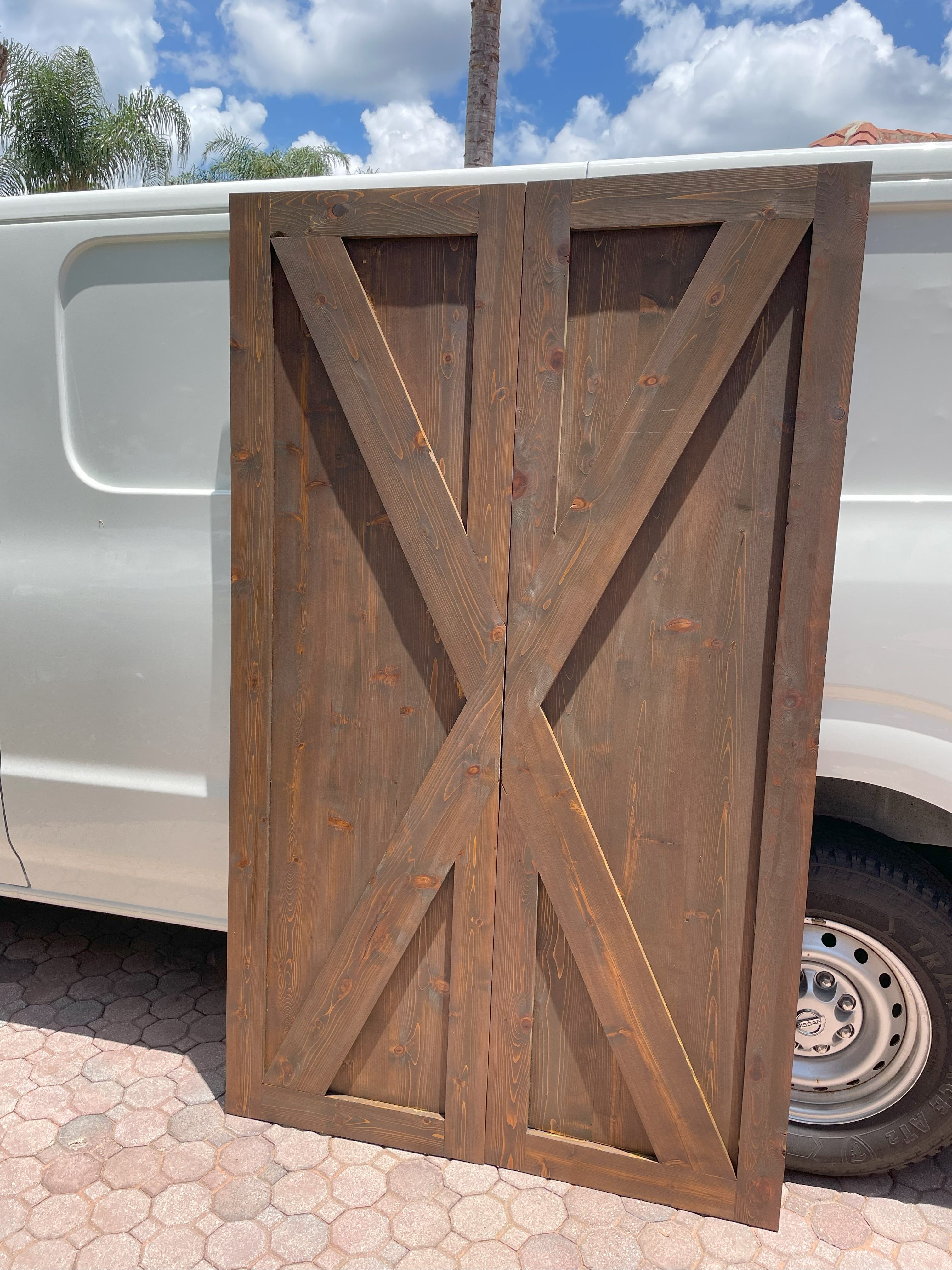 Hand Made Custom Made Barn Door Farmhouse Style Rustic Solid Cedar Wood