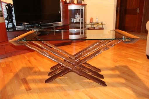 Custom Made Glass Top Coffee Table