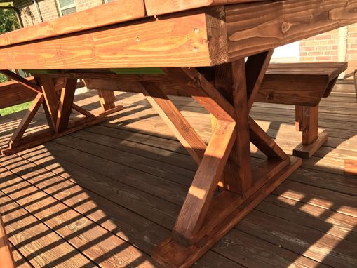 Custom Made Picnic Table With Built In Coolers