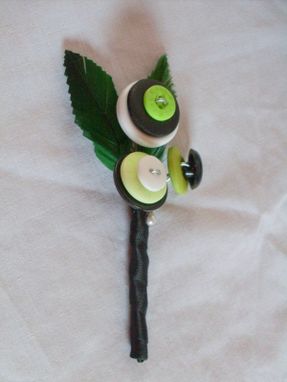 Custom Made Lime Green Buttons Wedding Boutonniere
