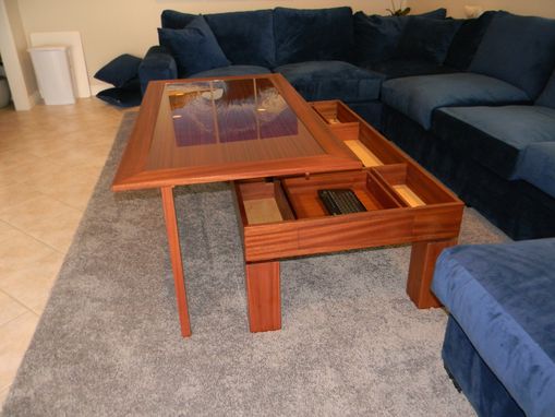 Custom Made Glass Top Lift-Top Coffee/ Dining Table