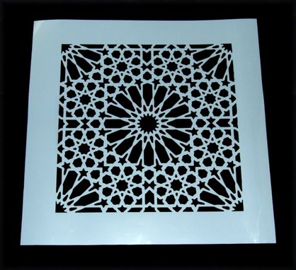 Custom Made Damask Moroccan Tile Pattern Mylar Stencil - Laser Cut
