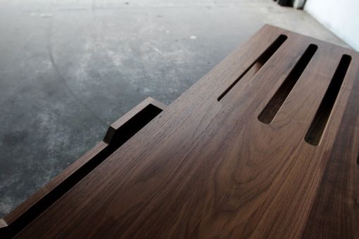 Custom Made Mid Century Inspired Slatted Walnut Coffee Table