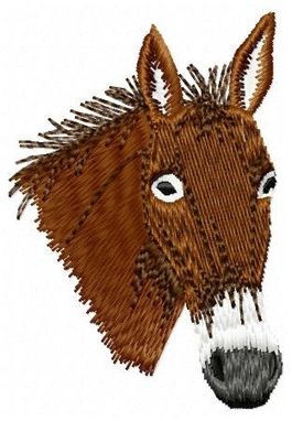 Custom Made Mule Head Embroidery Design